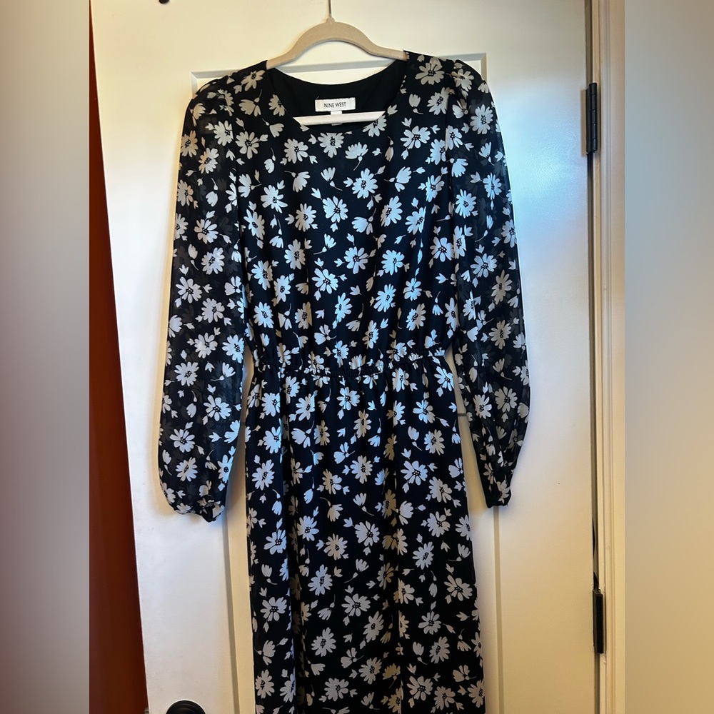 Nine West S Women’s Floral Black Dress